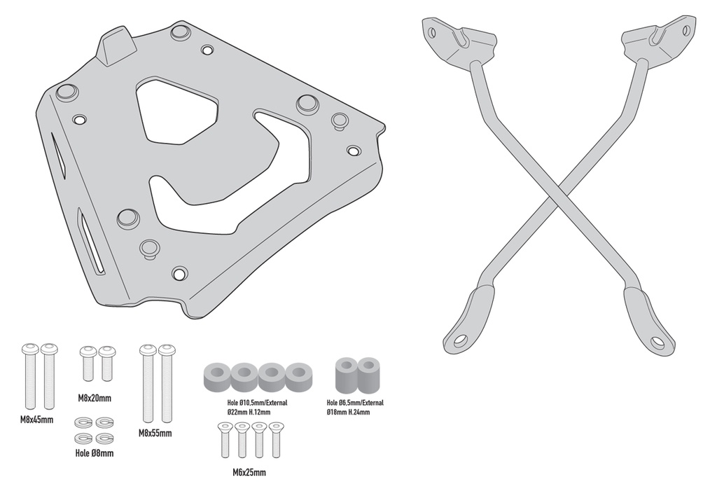 Soporte Maleta Trasera GIVI con Base Metalica BMW F7900 XR/R 20-21