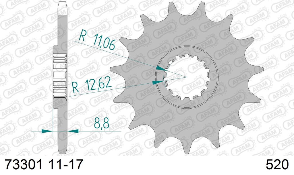 Piñon 520 x 13 Dientes AFAM Husqvarna / KTM Acero