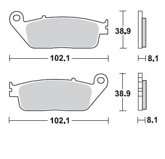 Pastillas Freno Sinterizada Delantera CBR250 11-13 / CB600 F 98-13 / SHADOW 94-07 / Versys 650 15-17 / Z650 ABS 17-18 / Z800 13-15 / DL V-STROM 250 ABS 18 IZQ 1