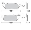 Pastillas Freno Sinterizada Delantera CBR250 11-13 / CB600 F 98-13 / SHADOW 94-07 / Versys 650 15-17 / Z650 ABS 17-18 / Z800 13-15 / DL V-STROM 250 ABS 18 IZQ 1