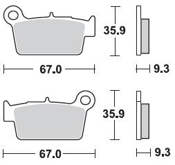 Pastillas Freno Sinterizada KLX450R 07-17 / YZ125 / YZ250 07-17 / YZ450F 03-18 1