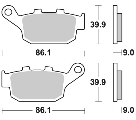 Pastillas Freno Sinterizada Trasera CBR250R 11-17 / CBR250R ABS / CB500 F X 13-17 / NC 750 14-17 / Z800 13-15 / Z900 18 / Inazuma / Gladius 1