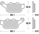 Pastillas Freno Sinterizada Trasera CBR250R 11-17 / CBR250R ABS / CB500 F X 13-17 / NC 750 14-17 / Z800 13-15 / Z900 18 / Inazuma / Gladius 1