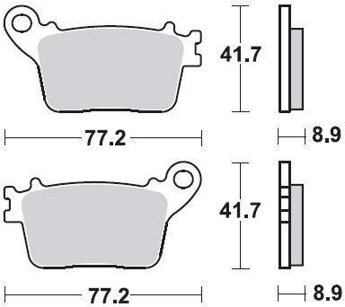 Pastillas Freno Sinterizada Trasera CBR600RR 07-15 ABS 09-17 / CBR1000RR 09-18 / ZX10-R 11-17 / GSX-R-600 750 11-17 1