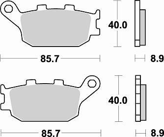 Pastillas Freno Sinterizada Trasera CBR900 92-99 / CBR954 02-03 / CRF1000 Africa Twin / Versys 1000 12-17 / Z1000 07-09 / MT-07 / MT-09 2