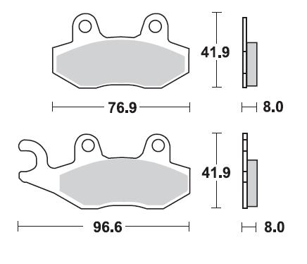 Pastillas Freno Sinterizada Trasera Speed Triple / Tiger Explorer 1200 12-17 / Delantera Rhino 08-12 1