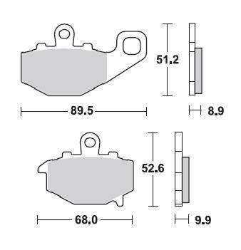 Pastillas Freno Sinterizada Trasera Z1000 03-06 10-15 ABS 10-18 / ER-6N F 06-15 ABS 06-14 / Versys 650 - ABS 07-14 2