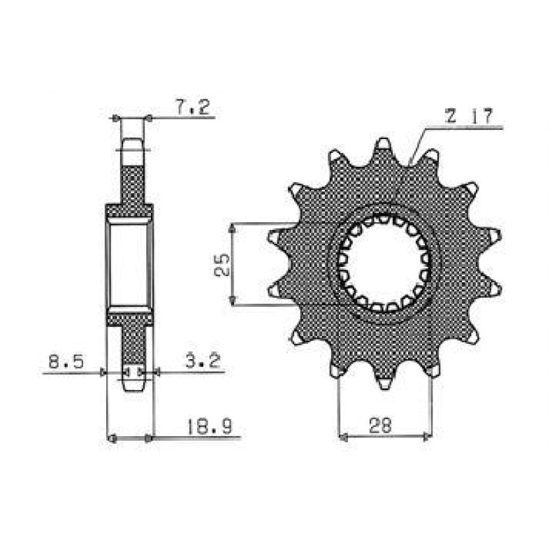 Piñon Sunstar 525 x 16 Dientes RSV4 / F800 / F 650 / F 700 1