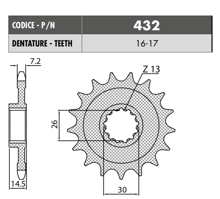 Piñon Sunstar 525 x 17 Dientes BMW S1000 1