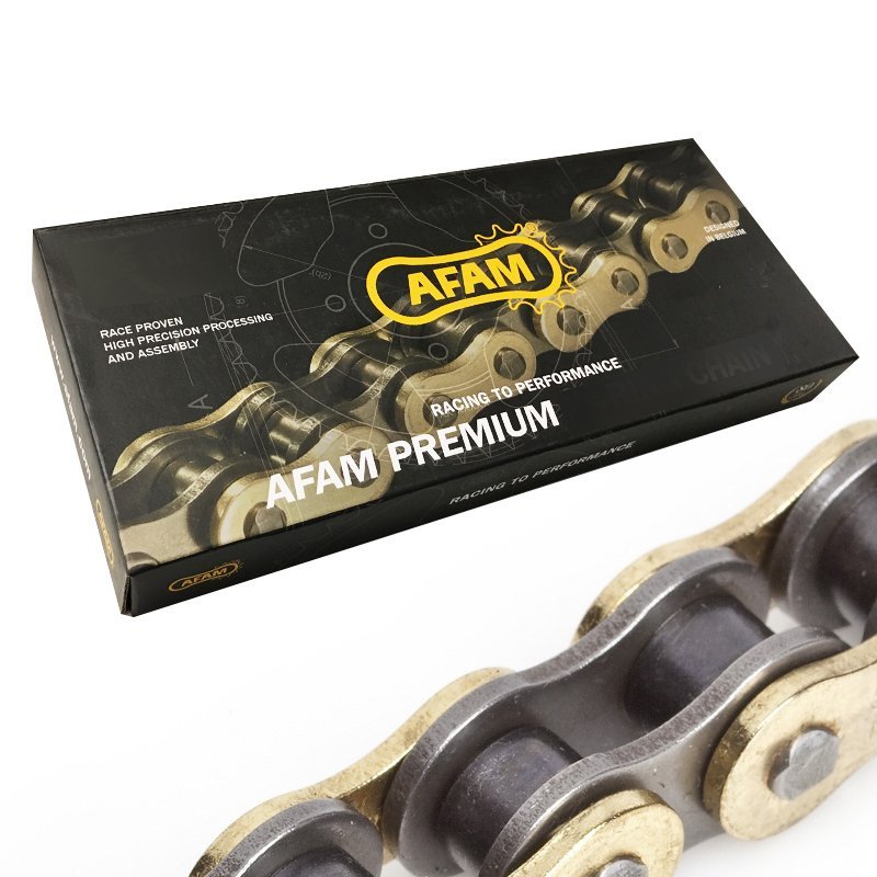 Cadena Afam 520 X 120 Eslabones Xs-ring ARS Reforzada Dorado