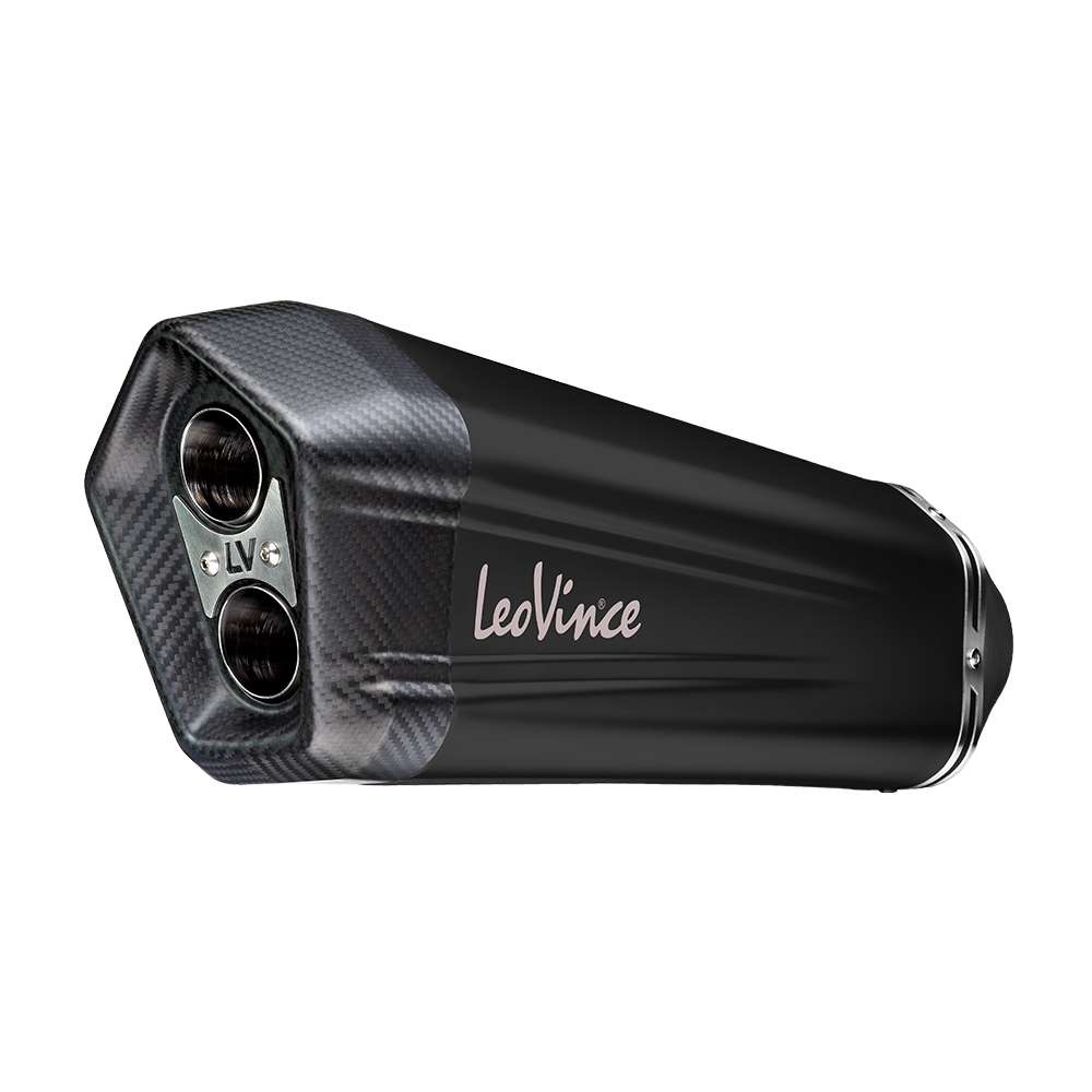 [9789B] Exosto Universal Leovince LV-12 Inox Black Ø75