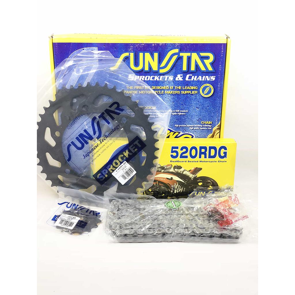 Kit Arrastre Sunstar Yamaha XT660R / Tenere en Acero - Cadena 110N Natural