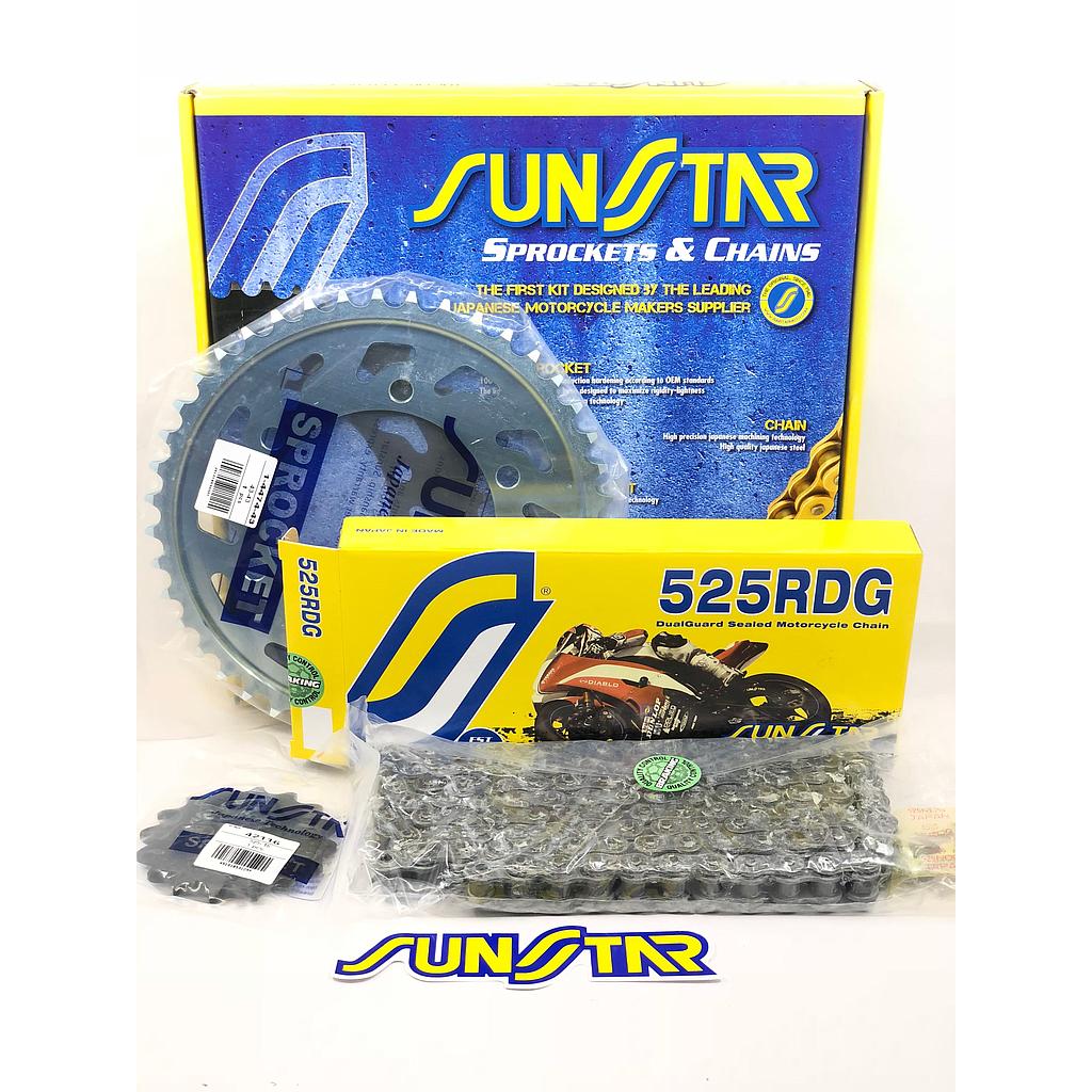 Kit Arrastre Sunstar Yamaha MT-07 / Acero Cadena 108N Natural