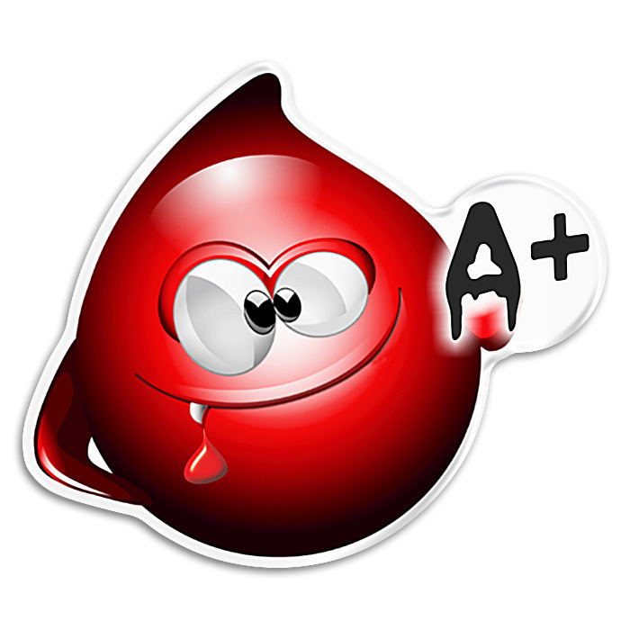 Sticker Casco Tipo Sangre A+