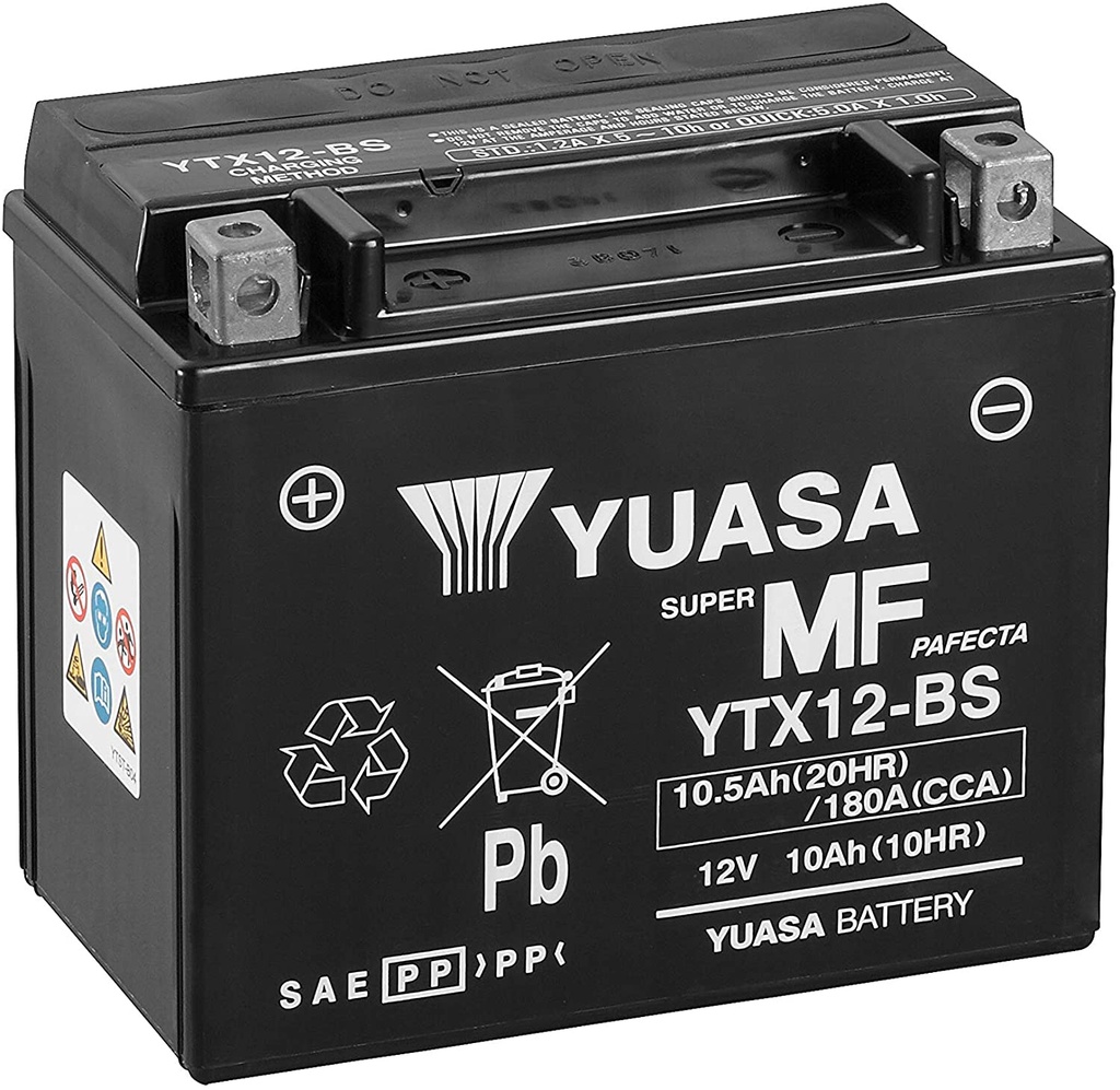 [YTX12-BS-WC] Bateria Yuasa Pila DL 650 V-Strom /GSX1300 B-KING / LTZ 250 / Kawasaki VERSYS 650 / ER6n 09-12 / Vulcan 900 Classic, Custom 06-19 / APRILIA RSV 1000 R, Factory 04-11 / Shiver 10-16 / FZ6, R 05-17/