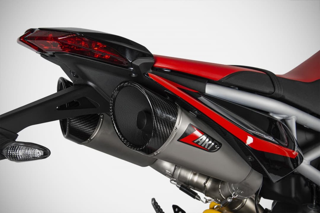 Exosto slip-on Zard GT Racing Acero Punta Carbono Ducati Hypermotard / SP M.Y. 2019-22