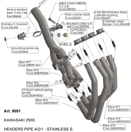 Tuberia Full System Leovince SBK Racing Kawasaki Z900 2017-2019