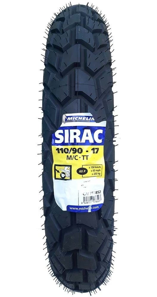 Llanta 110/90 - 17 M/C 60P SIRAC R TT