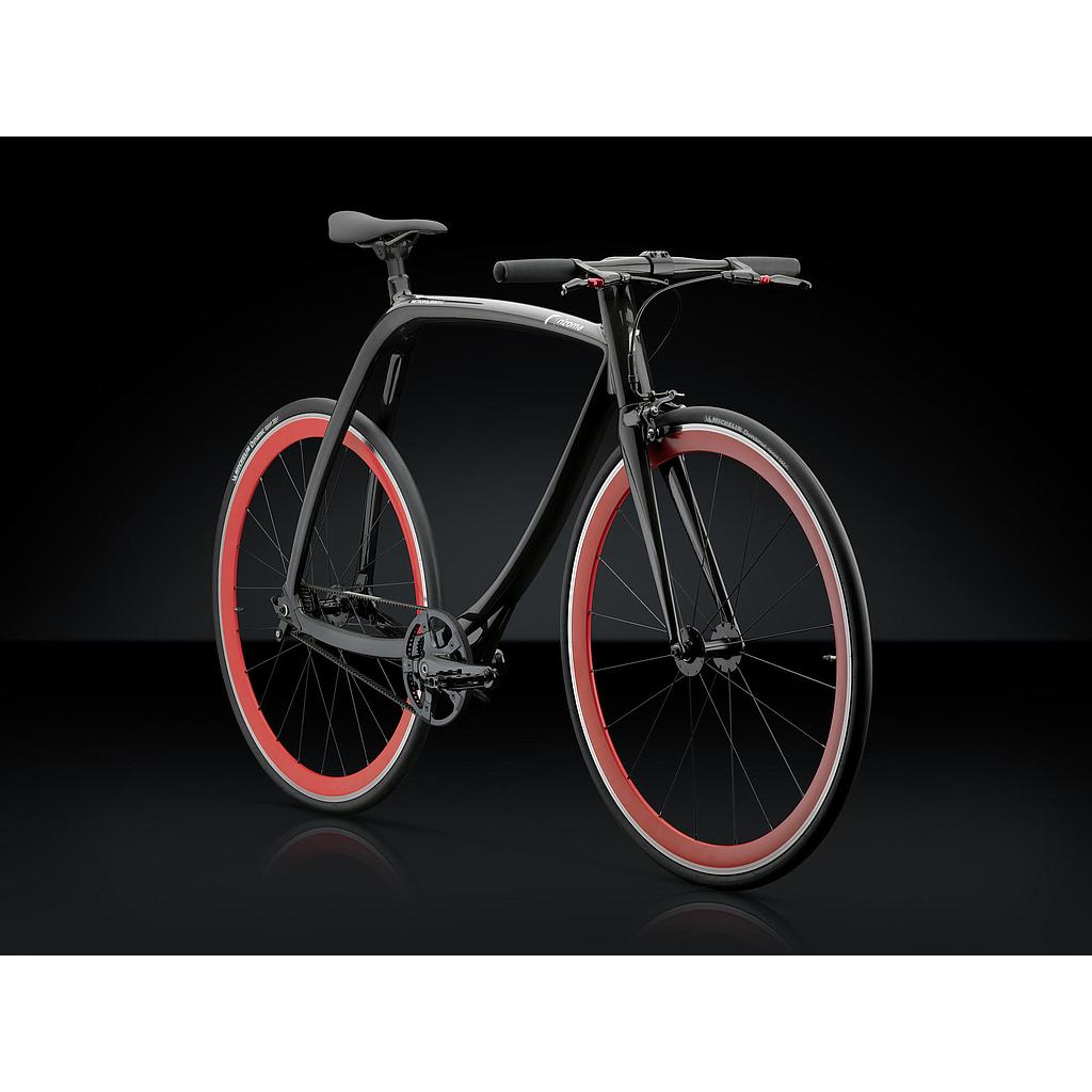 Bicicleta Metropolitan Bike Carbono Rines Rojo Fluo