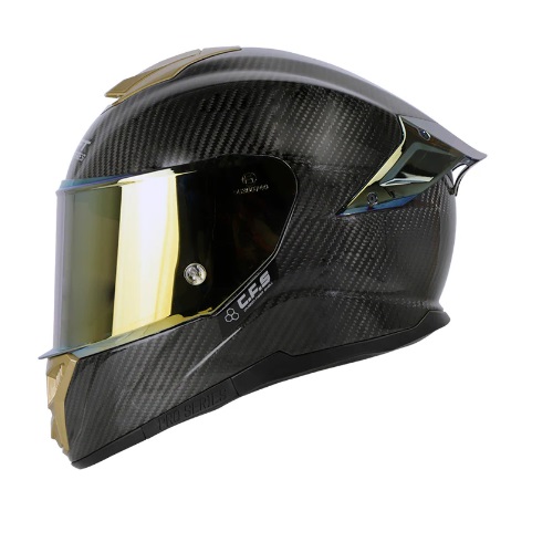 Casco Integral Shaft Pro 620C Evo Carbono Brill  / Visor Irid Dorado