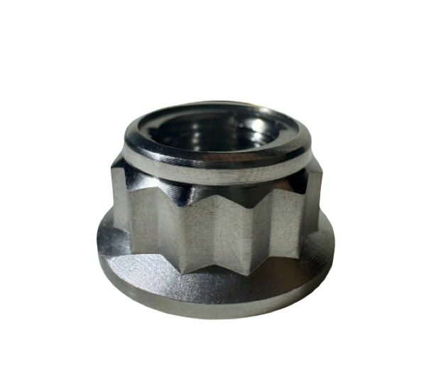 [M8x1.25-SN12-TI] Tuerca Corona Titanio 12P M8x1.25 Metal Lock