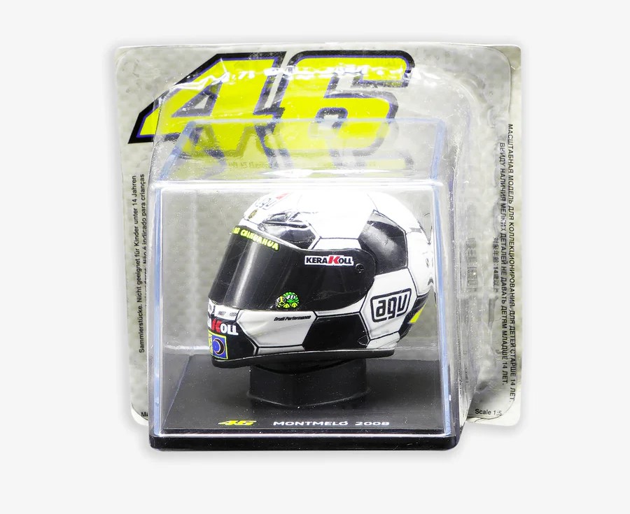 Casco Coleccionable VR46 Escala 1/5 2008 Catalunya GP