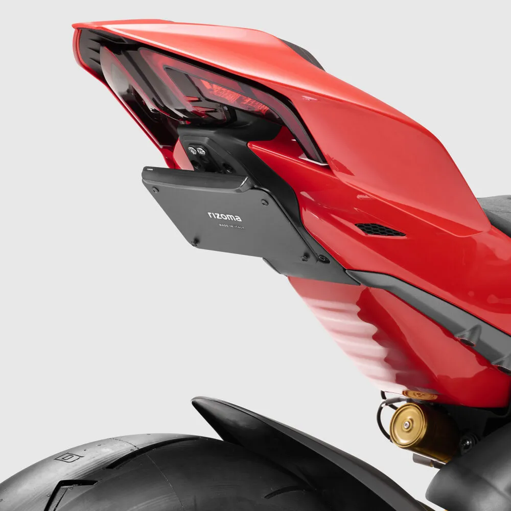 [PTU014B] Porta Placa Rizoma Flat Out  (Eliminador Guardabarro) Ducati Panigale V2 / V4/S / Streetfighter V2 / V4 (2025)