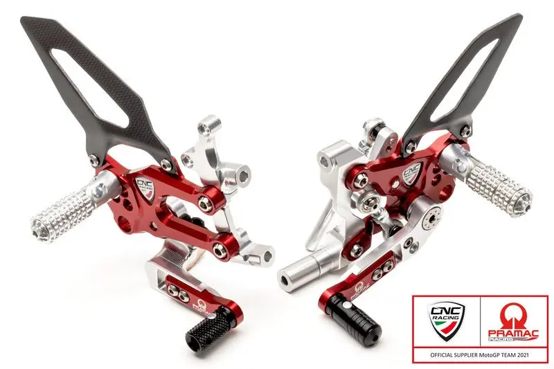 [PE400PR] Pedaleras Ajustables CNC Racing Rps Ducati Sbk Panigale Series Team Pramac Motogp Edicion Limitada