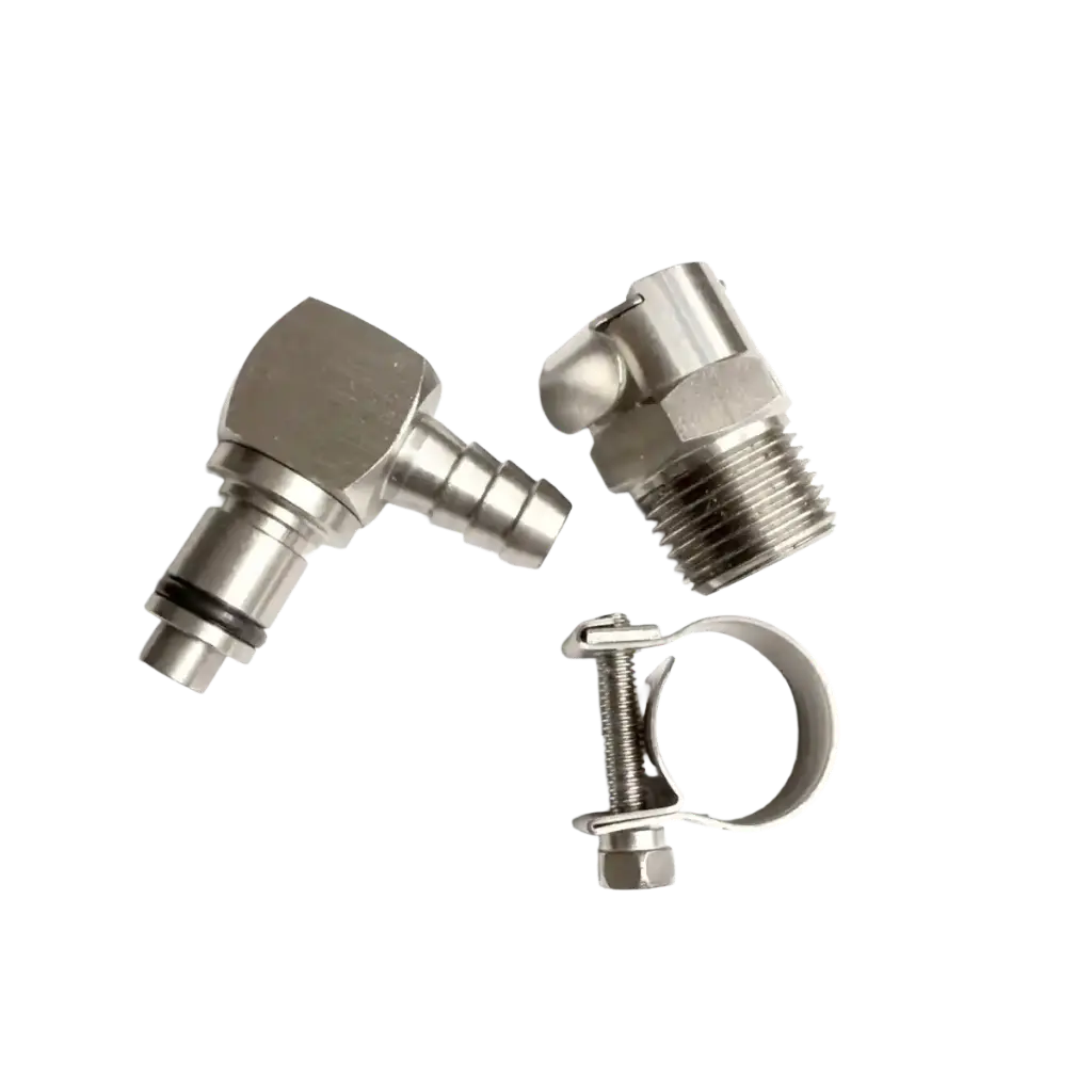 Acople Rapido Conector Gasolina 45 Grados en Acero Inox