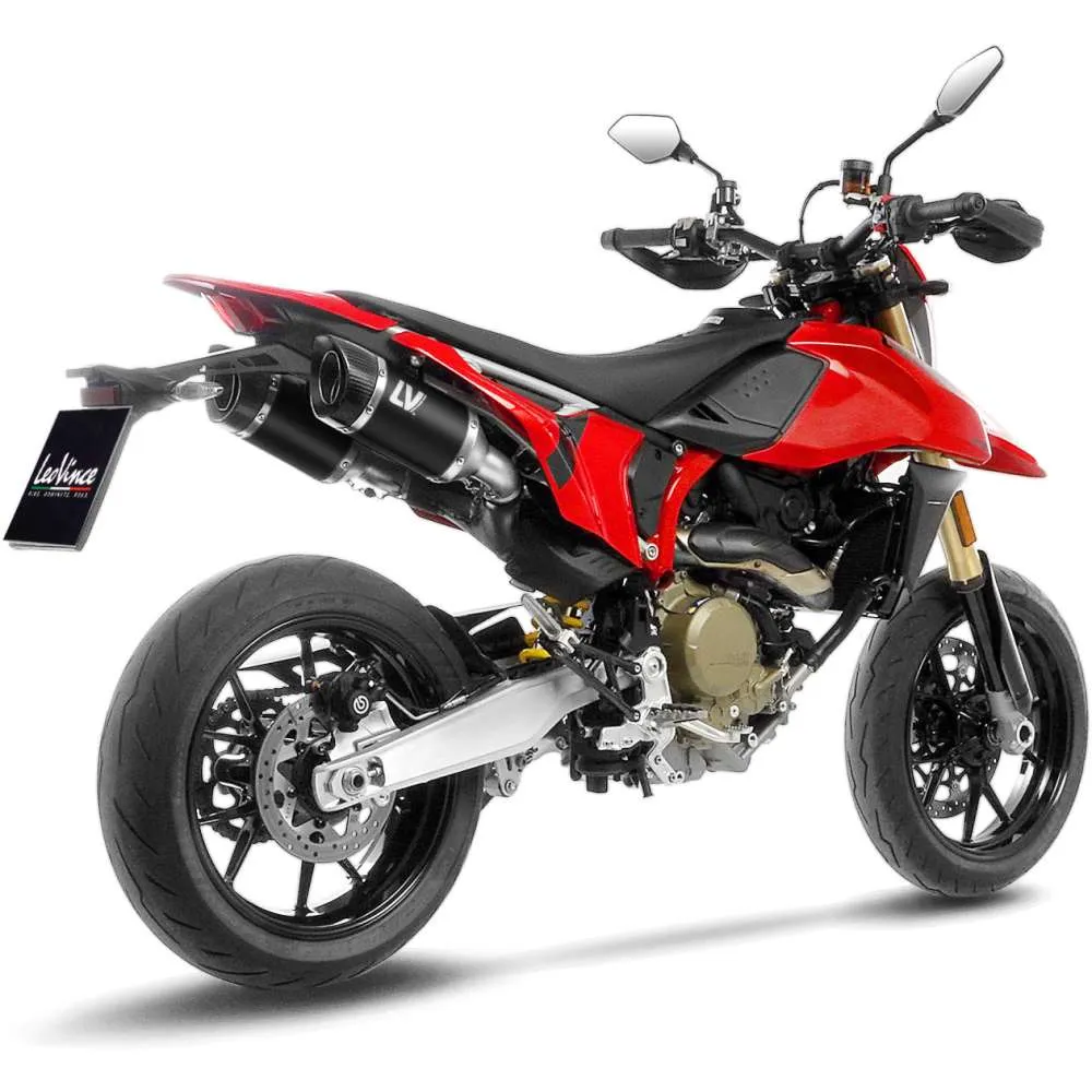 [14458BU] Exosto Dual Slip-on Leovince LV Pro Black Ducati Hypermotard 698 Ø54
