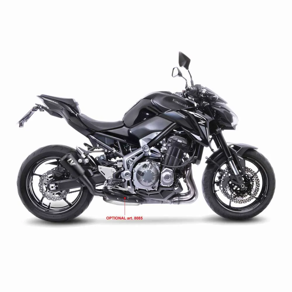 [15204FB] Exosto Slip-On Leovince LV10 Full Black Kawasaki Z900 Abs 17-19/25-26  A2 18-24 Ø54
