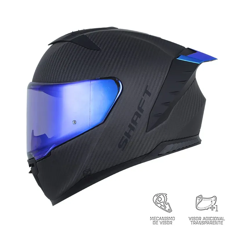 [204793] Casco Integral Shaft Carbonite S / Fotosensible E.2206 Visor azul (S)