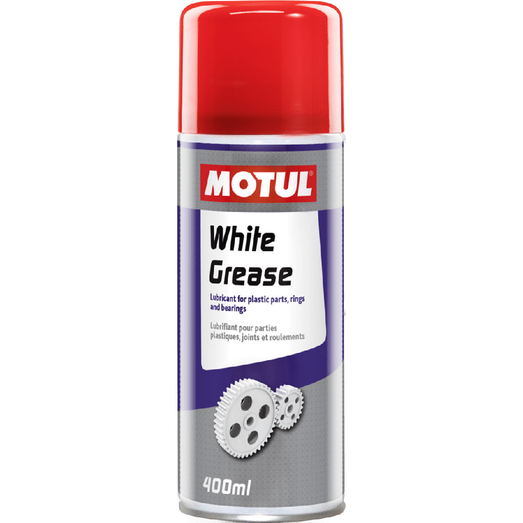 Lubricante Motul para piezas plásticas, anillos y rodamientos White Grease x 0.400 L