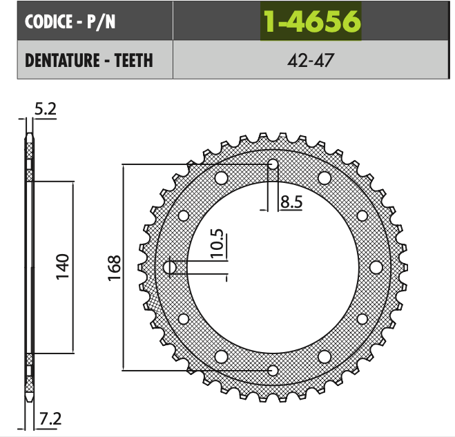 [1-4656-47] Catalina Sunstar 525x47 Acero BMW F800 / F 700 / F 650 /F800R