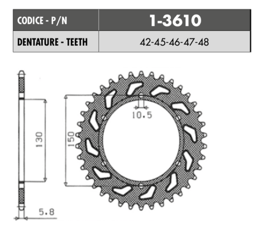 [1-3610-46] Catalina Sunstar 520x46 Acero Yamaha XJ6