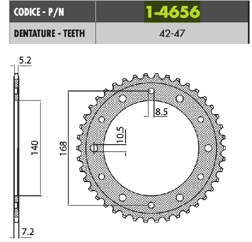 [1-4656-47] Catalina Sunstar 525x47 Acero BMW F800 / F 700 / F 650 /F800R