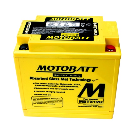 [MBTX12U] Bateria Motobatt BMW F800GS /F650GS /K1300 / R1200 GS 05-09 /Ninja 650/V-Strom 04-12 / B-King / Versys / Harley( Yb12bb2- Ytx12bs- Ytx14bs- Ytx14hbs- Ytx14lbs- Kmx14bs- Ytx15l-Bs)