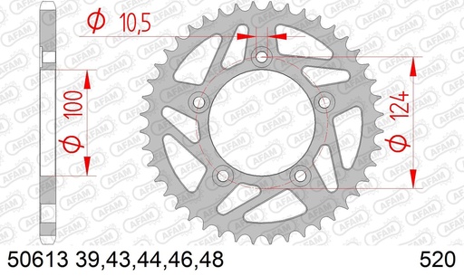 [50613-44] Catalina 520x44 Afam Ducati Scrambler 800 / 1100