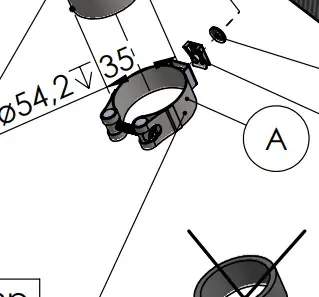 [300057535R] KIT Abrazadera 57 Inox + 1 Cavalletta H=11