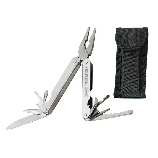 [66141] Pinza Lampa de Bolsillo de Supervivencia Multiusos de 6” 15 en 1