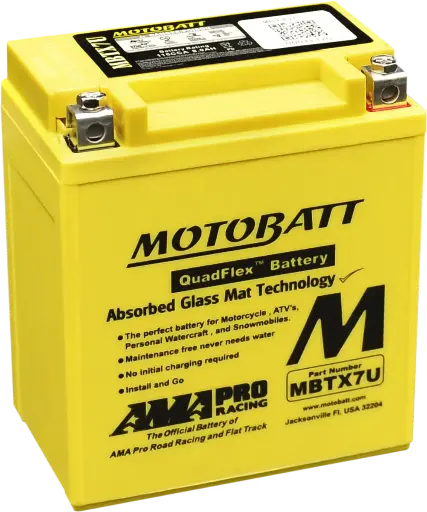 [MBTX7U] Bateria Motobatt AGM Quadflex 12v 8Ah Ytx7l-bs Ytz8v