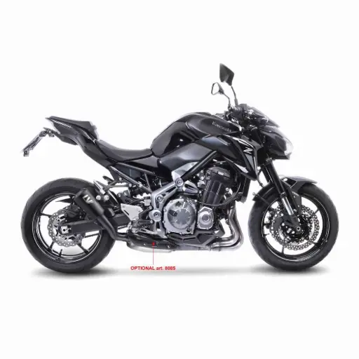 [15204FB] Exosto Slip-On Leovince LV10 Full Black Kawasaki Z900 Abs'18-24 Ø54